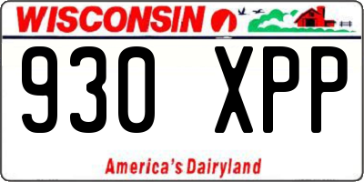WI license plate 930XPP