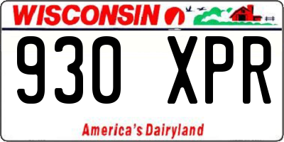 WI license plate 930XPR