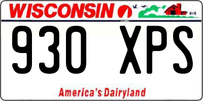 WI license plate 930XPS