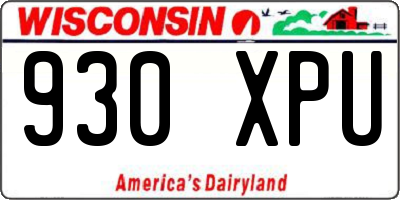 WI license plate 930XPU