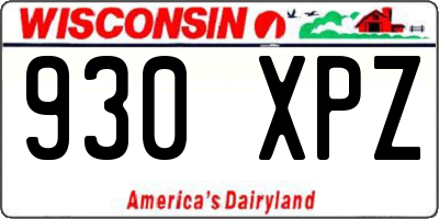 WI license plate 930XPZ