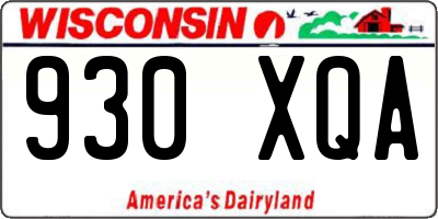 WI license plate 930XQA