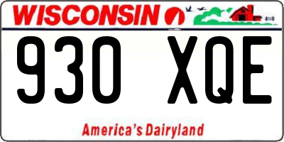 WI license plate 930XQE
