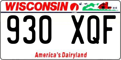 WI license plate 930XQF