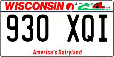 WI license plate 930XQI