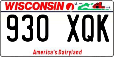 WI license plate 930XQK