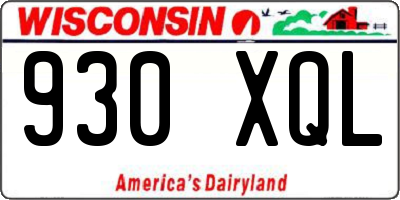 WI license plate 930XQL