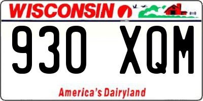 WI license plate 930XQM