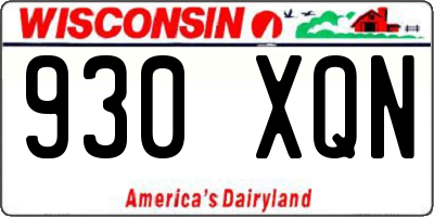 WI license plate 930XQN