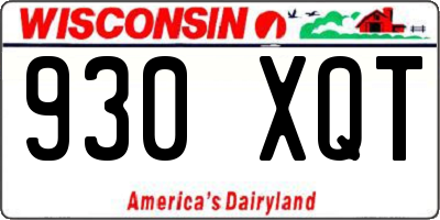 WI license plate 930XQT