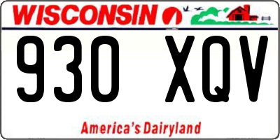 WI license plate 930XQV