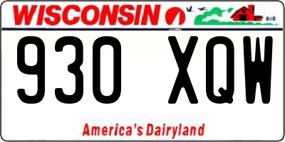 WI license plate 930XQW