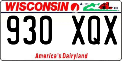 WI license plate 930XQX
