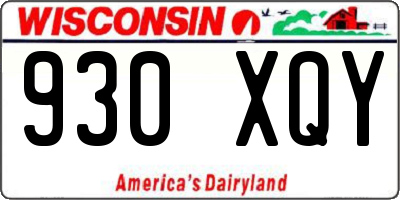 WI license plate 930XQY