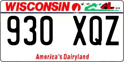 WI license plate 930XQZ