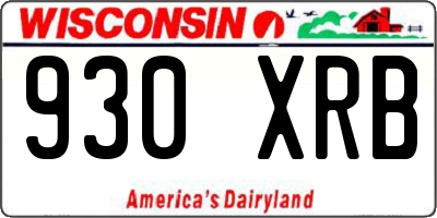 WI license plate 930XRB