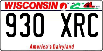 WI license plate 930XRC