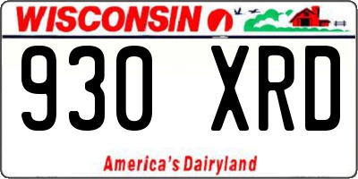 WI license plate 930XRD