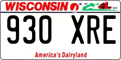 WI license plate 930XRE