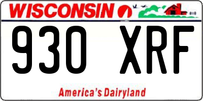 WI license plate 930XRF