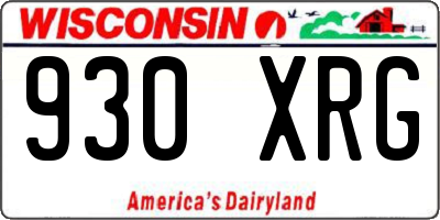 WI license plate 930XRG