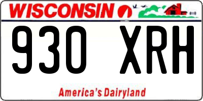 WI license plate 930XRH