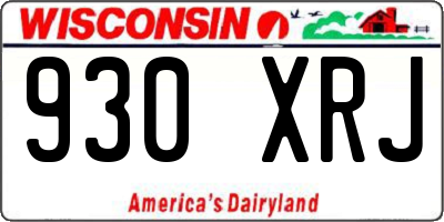 WI license plate 930XRJ