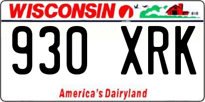WI license plate 930XRK