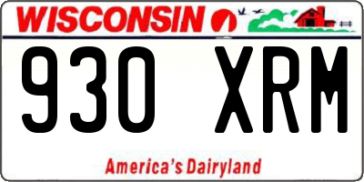 WI license plate 930XRM