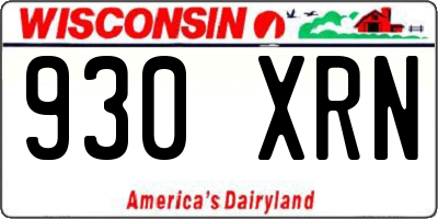 WI license plate 930XRN