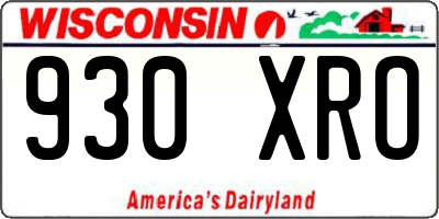 WI license plate 930XRO