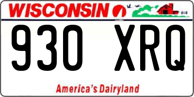 WI license plate 930XRQ