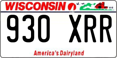 WI license plate 930XRR