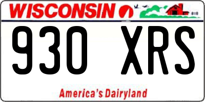 WI license plate 930XRS
