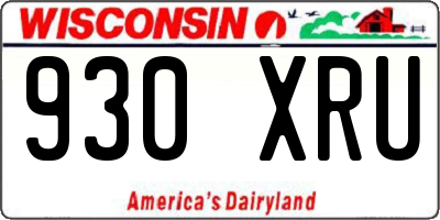 WI license plate 930XRU