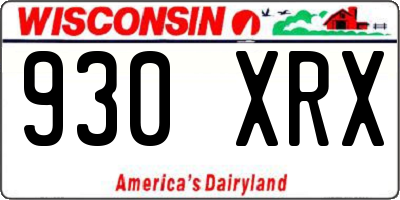 WI license plate 930XRX