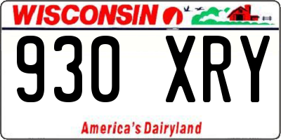WI license plate 930XRY