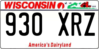 WI license plate 930XRZ