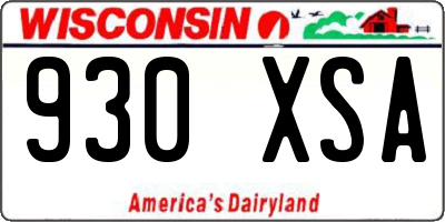 WI license plate 930XSA