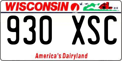 WI license plate 930XSC