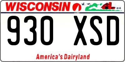 WI license plate 930XSD