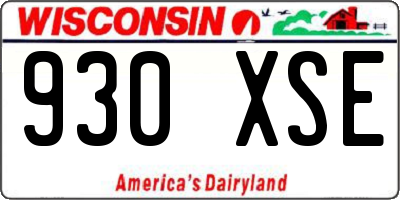WI license plate 930XSE