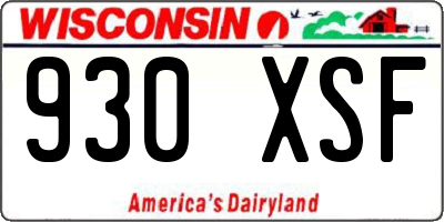 WI license plate 930XSF