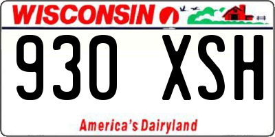 WI license plate 930XSH