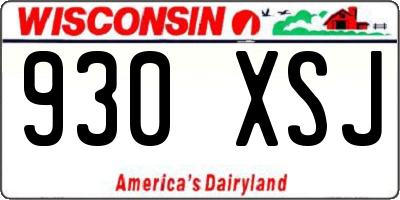 WI license plate 930XSJ