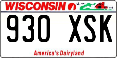 WI license plate 930XSK