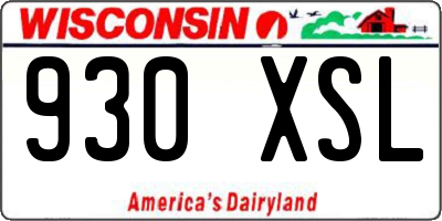WI license plate 930XSL