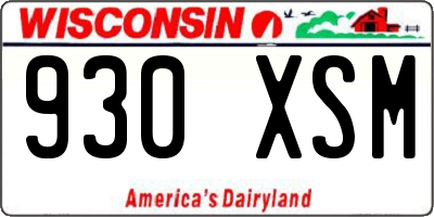 WI license plate 930XSM