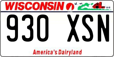 WI license plate 930XSN