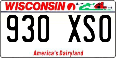 WI license plate 930XSO